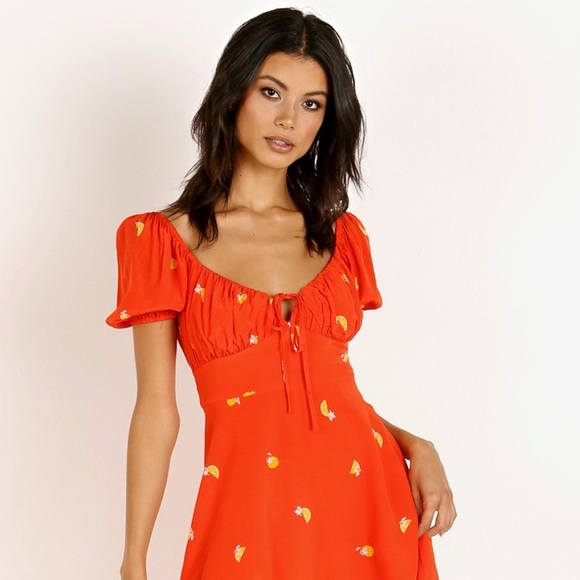 Astr The Label Nancy Dress - Atomic Orange - Picture 3 of 16